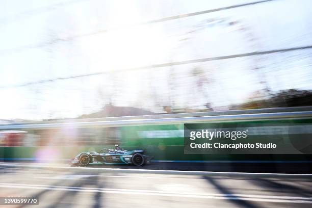 Mitch Evans driving the Jaguar Racing on track during the Free Practice 3 of the ABB FIA Formula E World Championship - Rome E-Prix Round Five on...
