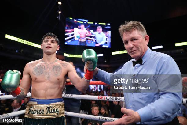 Ryan Garcia winner by unanimous decision at his lightweight fight against Emmanuel Tagoe at Alamodome April 9, 2022 in San Antonio, Texas.