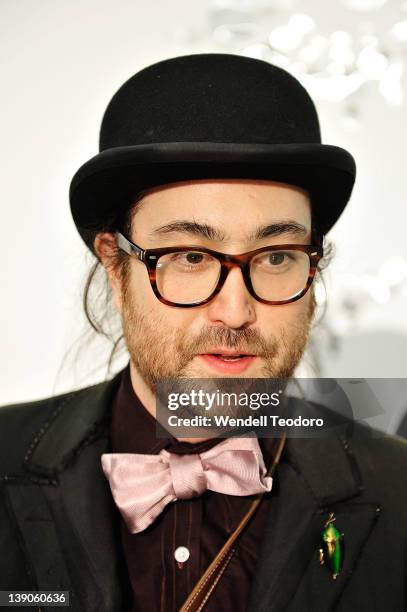 Sean Lennon attends the threeASFOUR Fall 2012 fashion show during Mercedes-Benz Fashion Week at the The Hole on February 15, 2012 in New York City.