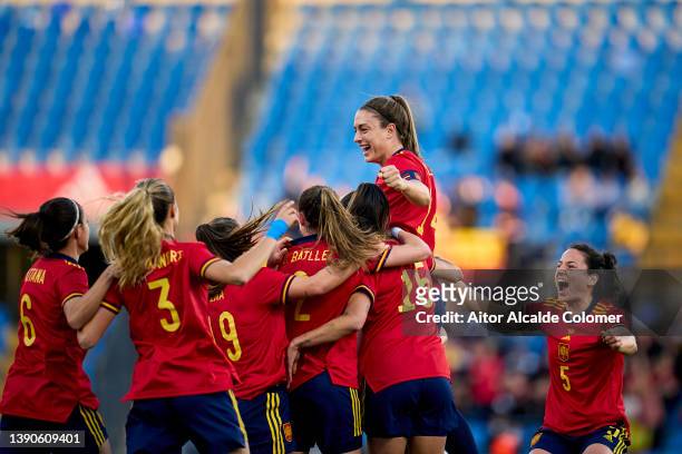 Alexia Putellas of Spain celebrates after scoring goal during the international women friendly match between Spain and Brazil at Jose Rico Perez...
