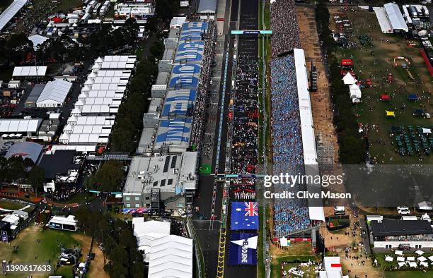 General view of the grid during the F1 Grand Prix of Australia at Melbourne Grand Prix Circuit on April 10, 2022 in Melbourne, Australia.