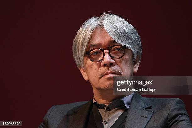 Film score composer Ryuichi Sakamoto attends the Berlinale Talent Campus Score Competition Award at the 62nd Berlinale International Film Festival on...