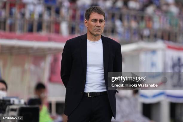 Rene Weiler,coach of Kashima Antlers looks on during the J.LEAGUE Meiji Yasuda J1 8th Sec. Match between Kashima Antlers and Yokohama F･Marinos at...