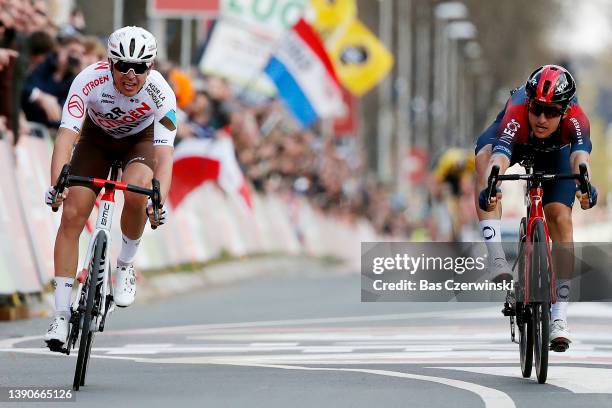 Benoit Cosnefroy of France and AG2R Citröen Team and sprint to win during the 56th Amstel Gold Race 2022 - Men's Elite a 254,1km one day race from...