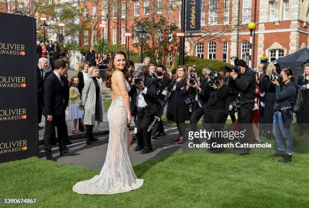 Samantha Barks attends The Olivier Awards 2022 with MasterCard at the Royal Albert Hall on April 10, 2022 in London, England.