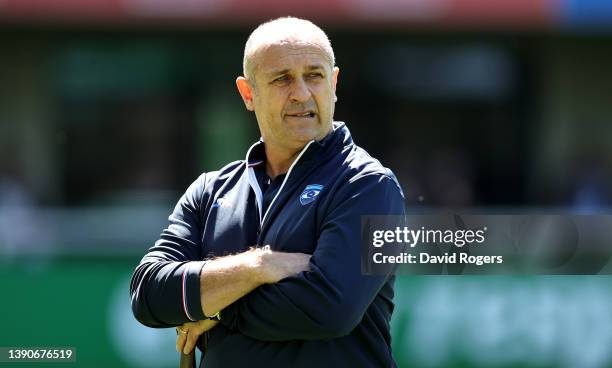 Philippe Saint-Andre, head coach of Montpellier looks on during the Heineken Champions Cup match between Montpellier Herault Rugby and Harlequins at...