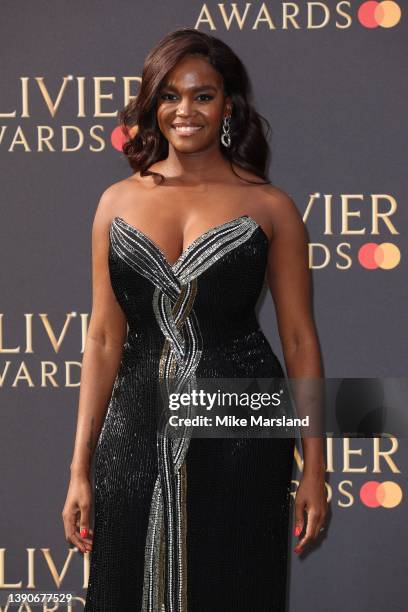 Oti Mabuse attends The Olivier Awards 2022 with MasterCard at the Royal Albert Hall on April 10, 2022 in London, England.