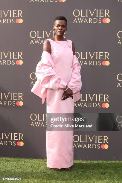 Sheila Atim attends The Olivier Awards 2022 with MasterCard at the Royal Albert Hall on April 10, 2022 in London, England.