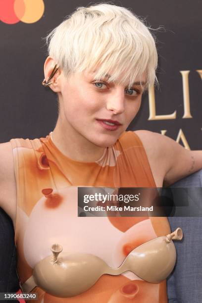 Emma Corrin attends The Olivier Awards 2022 with MasterCard at the Royal Albert Hall on April 10, 2022 in London, England.