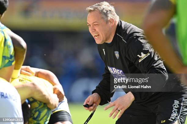Clermont coach Jono Gibbes before the Champions Cup match between ASM Clermont and Leicester Tigers at Parc des Sports Marcel Michelin on April 10,...