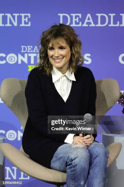 Actor Winona Ryder speaks onstage during Netflix's 'Stranger Things' panel during Deadline Contenders Television at Paramount Studios on April 10,...