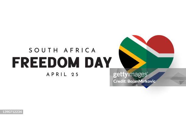 south africa freedom day card. vector - south african flag stock illustrations