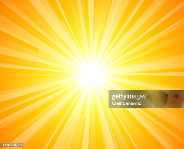 stockillustraties, clipart, cartoons en iconen met abstract bright yellow sun rays background - gele achtergrond