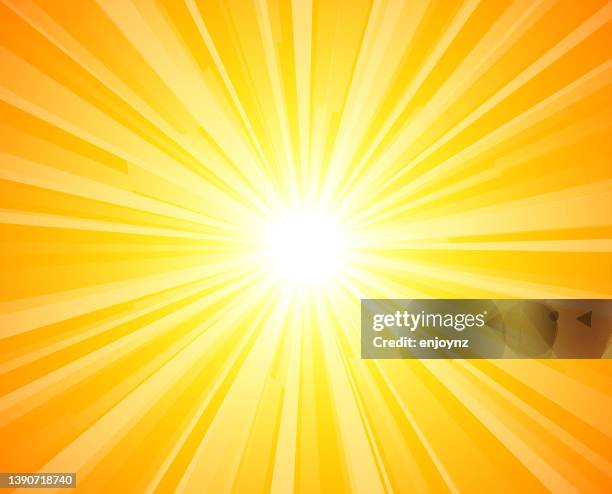 stockillustraties, clipart, cartoons en iconen met abstract bright yellow sun rays background - combustion