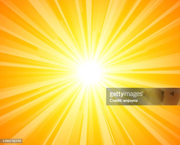 abstract bright yellow sun rays background - sun stock illustrations