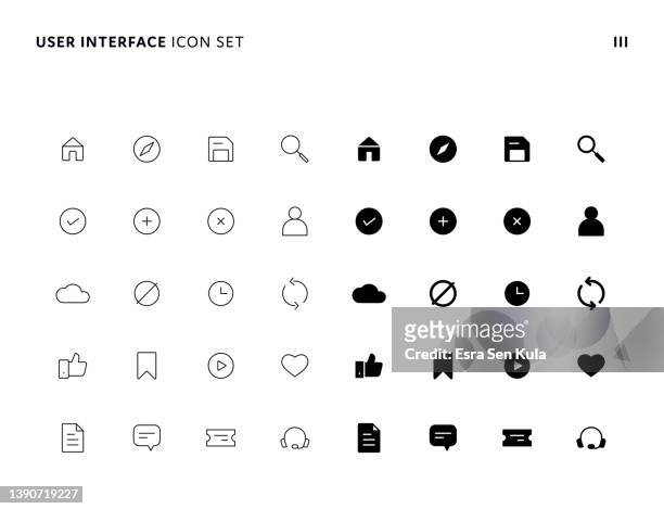 bildbanksillustrationer, clip art samt tecknat material och ikoner med user interface universal solid and thin line icon set with editable stroke. icons are suitable for web page, mobile app, ui, ux and gui design. - fast form
