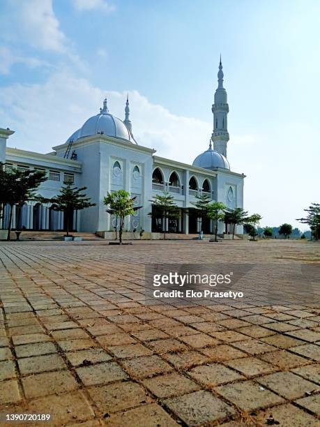 big white mosque building - islam temple stock pictures, royalty-free photos & images