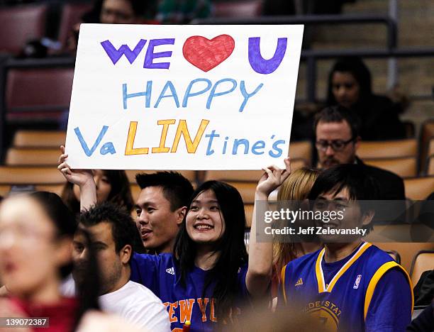 Jeremy Lin Fans Fans of Jeremy Lin of the New York Knicks cheer during a game against ...