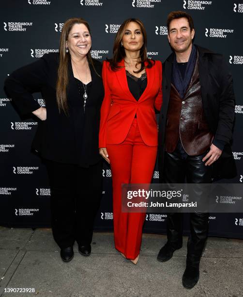 Kathy Najimy, Mariska Hargitay and Dylan McDermott attend "Birthday Candles" Broadway Opening Night at American Airlines Theatre on April 10, 2022 in...