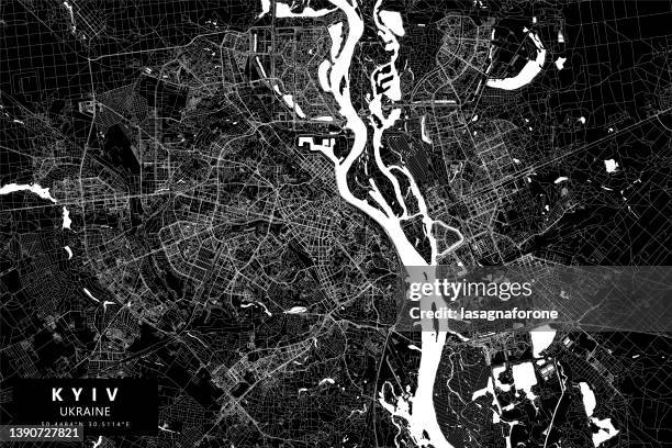 kyiv, ukraine vector map - kiev stock illustrations
