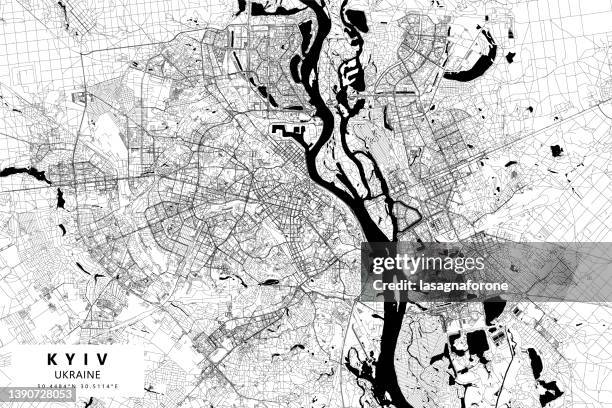 kyiv, ukraine vector map - united states map black and white stock illustrations