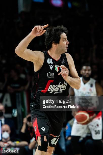 Milos Teodosic of Virtus Segafredo Bologna in action during the LBA Lega Basket A Regular Season Round 26 match between Virtus Segafredo Bologna v AX...