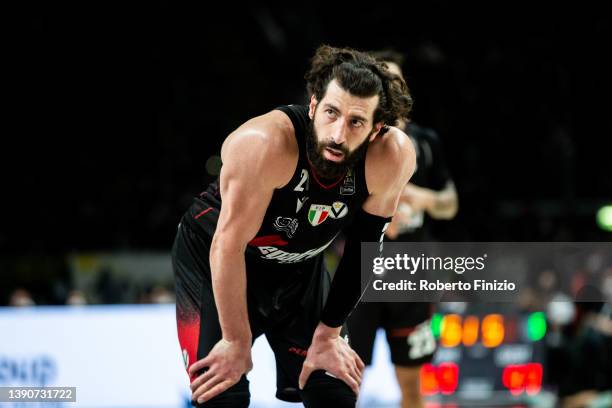 Tornike Shengelia of Virtus Segafredo Bologna during the LBA Lega Basket A Regular Season Round 26 match between Virtus Segafredo Bologna v AX Armani...