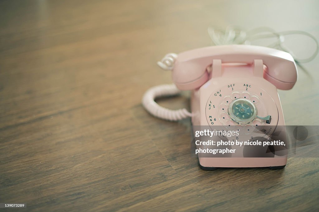 Pink rotary telephone