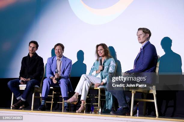 Kelly Blatz, Russell Brown, Jacqueline Bisset, and Joe McGovern speak onstage during the Q&A for the Closing Night screening of "Loren & Rose" as...