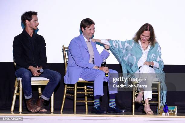 Kelly Blatz, Russell Brown, and Jacqueline Bisset speak onstage during the Q&A for the Closing Night screening of "Loren & Rose" as part of the 24th...