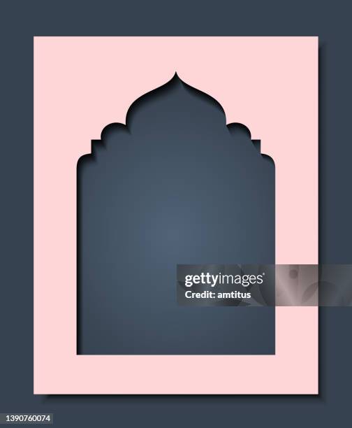 blank arabic cutout - muslims celebrate the holy month of ramadan stock illustrations