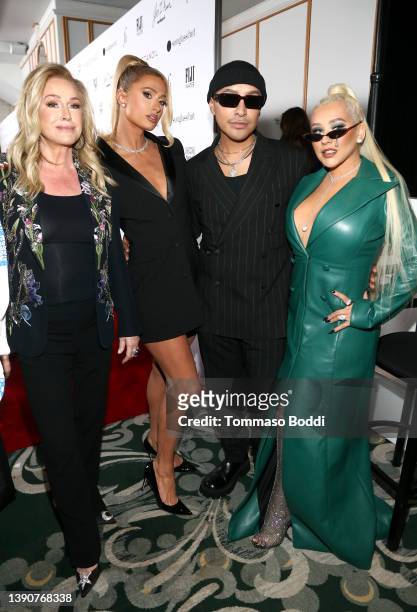 Kathy Hilton, Paris Hilton, Etienne Ortega and Christina Aguilera with FIJI Water at the Daily Front Row’s 6th Annual Fashion Los Angeles Awards at...