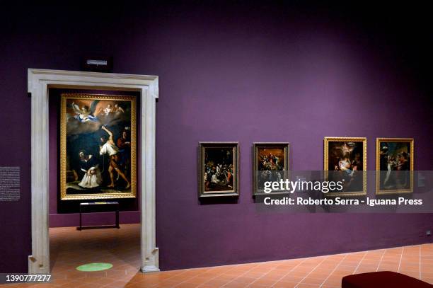 General view of the Estense Gallery at Pinacoteca of Ferrara Museum during the "Girolamo Da Carpi, Return To Ferrara" exhibition preview at Palazzo...