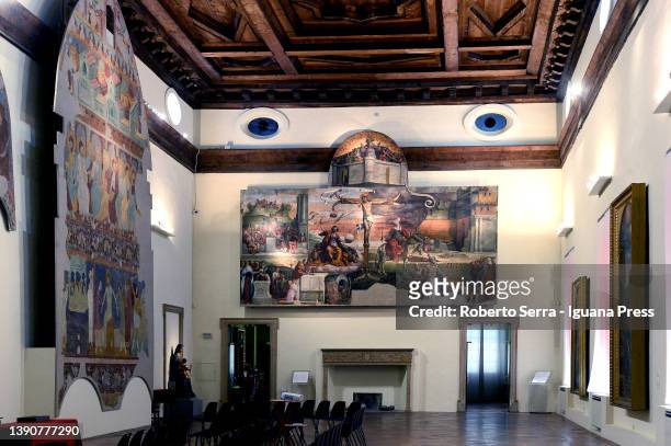 General view of the Estense Gallery at Pinacoteca of Ferrara Museum during the "Girolamo Da Carpi, Return To Ferrara" exhibition preview at Palazzo...