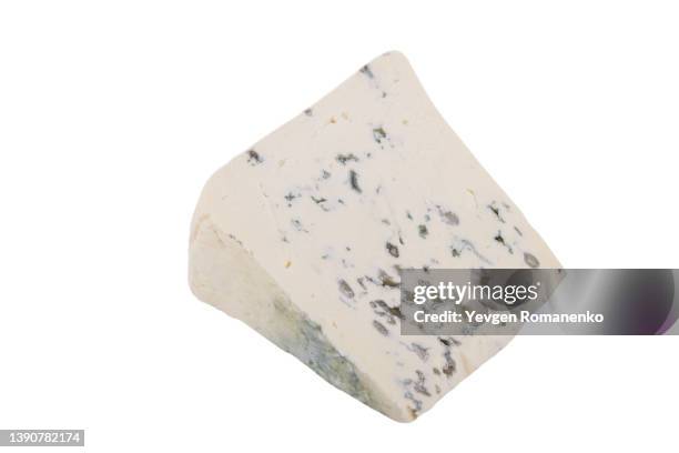 blue cheese isolated on white background - roquefort cheese ストックフォトと画像