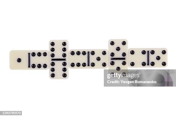 dominoes on white background - dominoes stock pictures, royalty-free photos & images