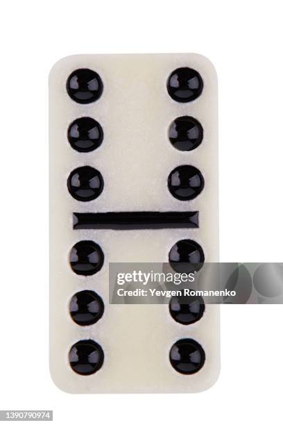 close up of domino on white background - dominos photos et images de collection