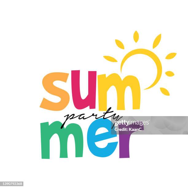 beschriftungskomposition von summer vacation stock illustration - einzelwort stock-grafiken, -clipart, -cartoons und -symbole