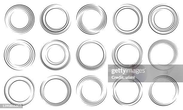 circle design elements - line circle swirl stock illustrations
