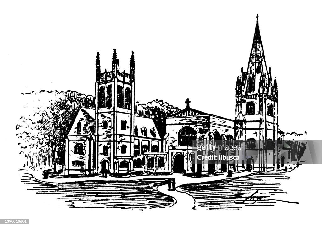 Antique illustration of USA, Tennessee landmarks and companies: Sewanee, University of the South