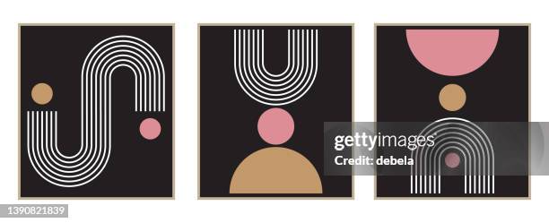 mid century modern geometric poster set. bauhaus style, minimal hipster design. - neo classical 幅插畫檔、美工圖案、卡通及圖標