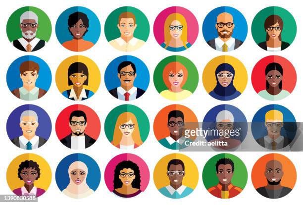 vector illustration of multicolored people icons. - variation stock illustrations stock illustrations