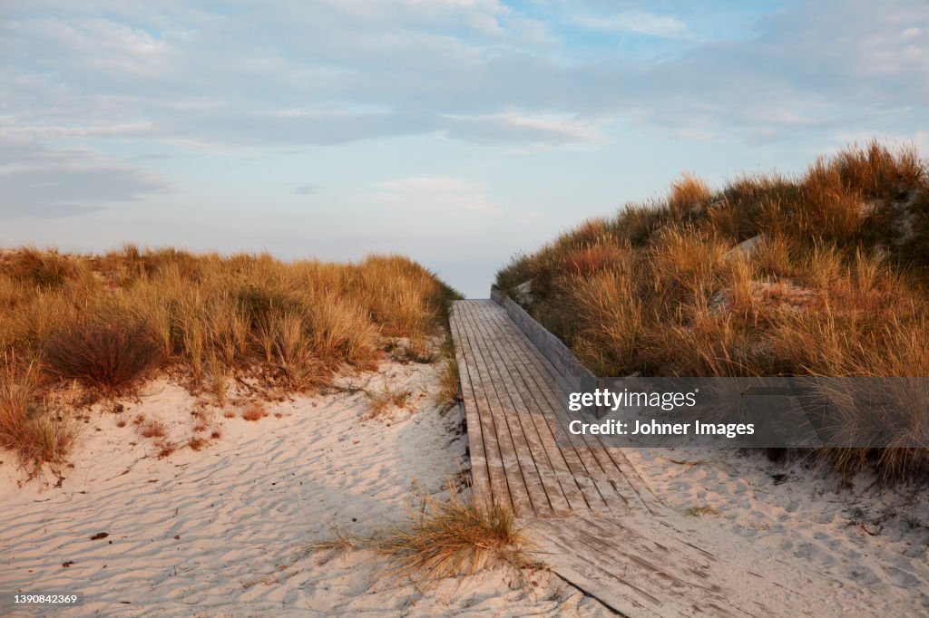 Boardwalk at sandy beach