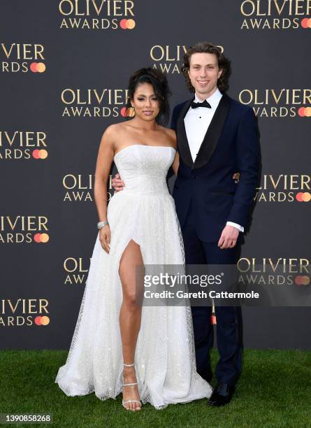 Liisi LaFontaine and Jamie Bogyo attend The Olivier Awards 2022 with MasterCard at the Royal Albert Hall on April 10, 2022 in London, England.