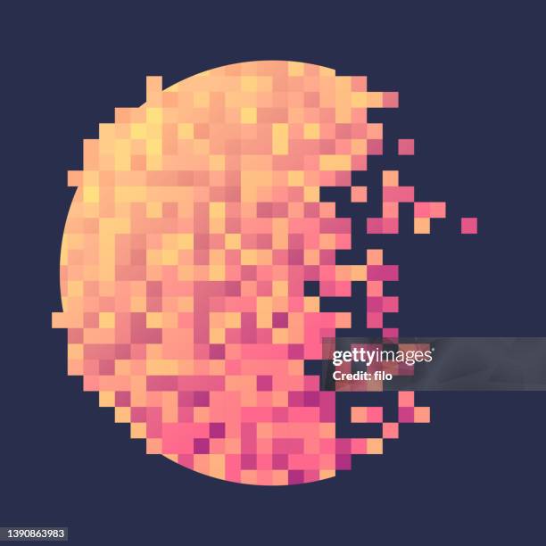 pixel sun planet design element background - asteroid stock illustrations