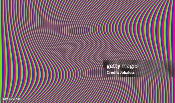 ilustraciones, imágenes clip art, dibujos animados e iconos de stock de patrón de fondo rgb semitonos distorsionados líneas de color - imagen distorsionada