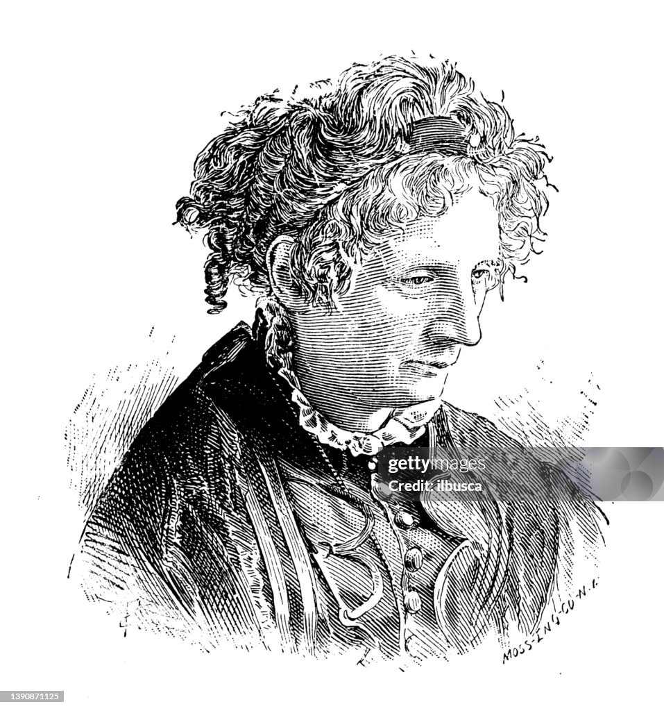 Portrait of famous authors from the past: Harriet Beecher Stowe