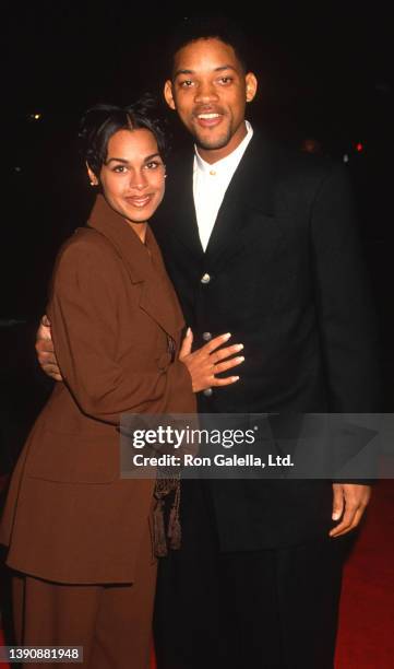 Married American actors Sheree Zampino and Will Smith attend the premiere of 'Six Degrees of Separation' at Los Angeles Museum of Art, Los Angeles,...