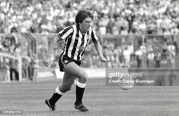 Newcastle United striker Peter Beardsley in action during a pre season friendly against Middlesbrough on August 18th, 1984 at St James' Park in...