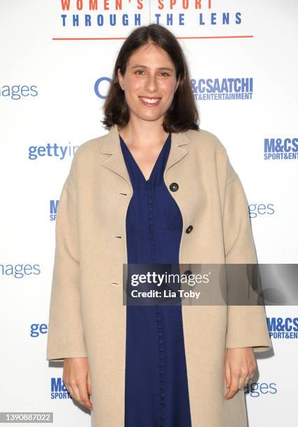 Johanna Konta attends the exhibtion "In-Focus: Women's Sport through the Lens" at Saatchi Gallery on April 11, 2022 in London, England.